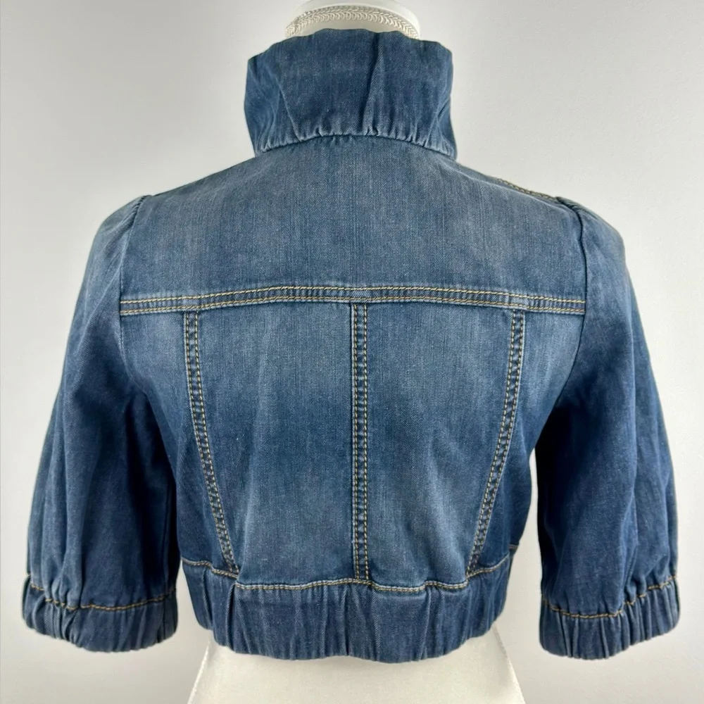 Burberry London Blue Label Women’s Cropped Blue Denim Jacket Size 38 - Picture 3 of 16
